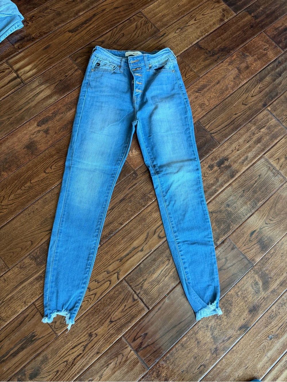 KanCan Light Blue High-Rise Button-Fly Jeans
